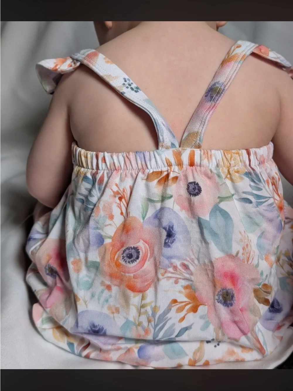Blush Lotus Macie floral bubble romper size 18-24 months